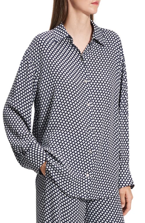 THEORY THEORY GEO PRINT RELAXED BUTTON-UP SHIRT