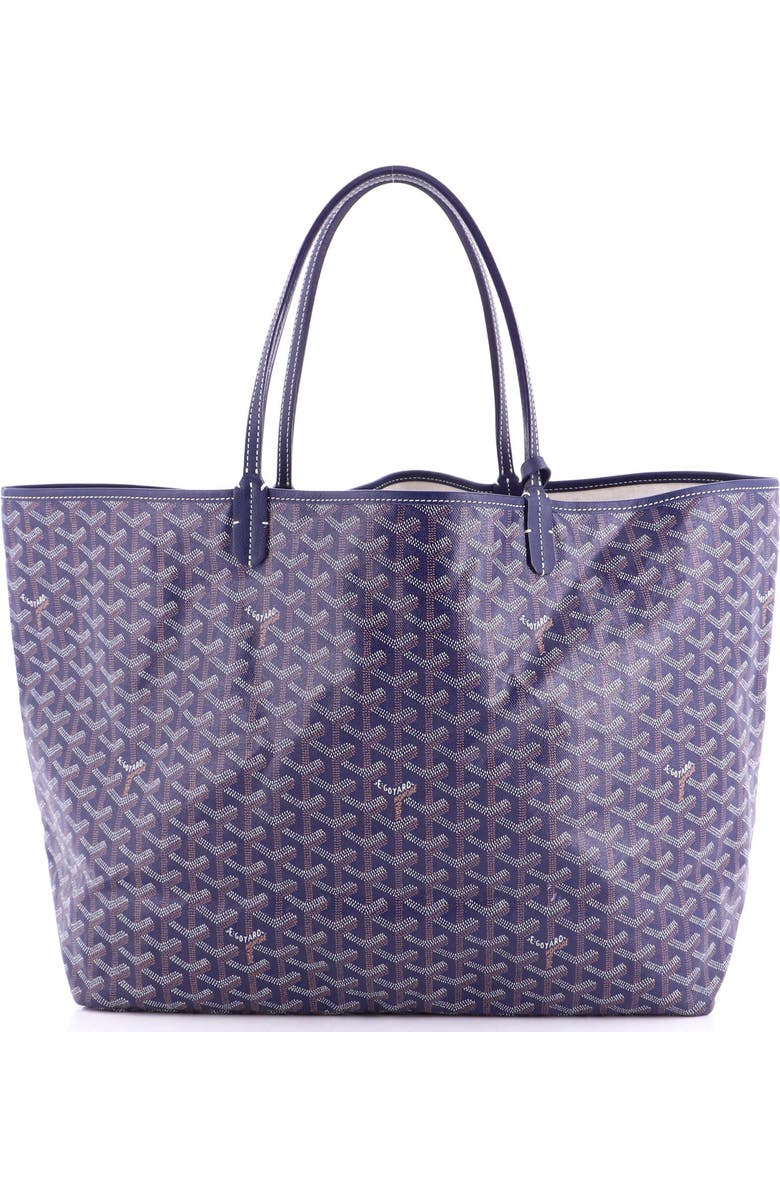 Pre-Owned Goyard Saint Louis Tote Coated Canvas GM, Main, color, Blue