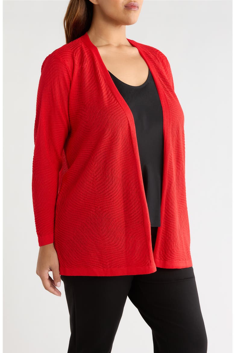 Open Front Cardigan, Alternate, color, BEGONIA RED