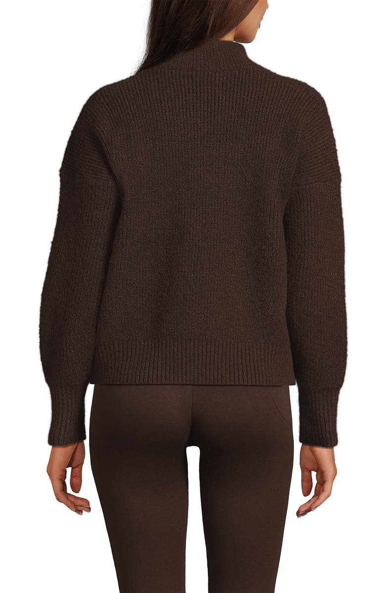 Lands' End Fuzzy Wedged Quarter Zip Sweater, Alternate, color, 