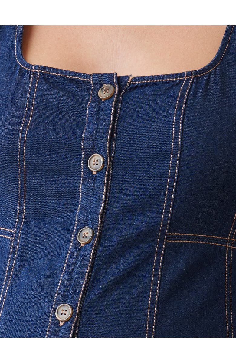 Ingrid & Isabel CONTRAST THREAD CHAMBRAY DRESS, Alternate, color, Indigo