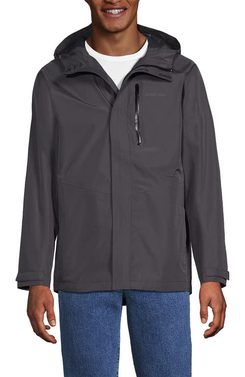 Lands' End Waterproof Rain Jacket In Warm Steel