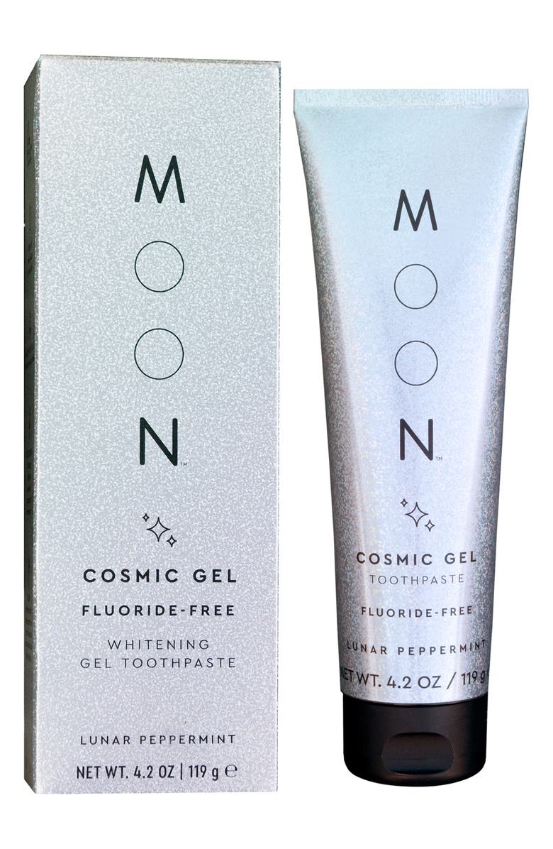 MOON Lunar Peppermint Cosmic Gel Fluoride-Free Whitening Toothpaste, Main, color,