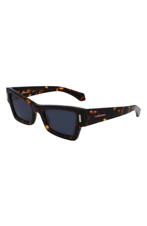 Ferragamo Rivets 53mm Modified Rectangular Sunglasses In Brown