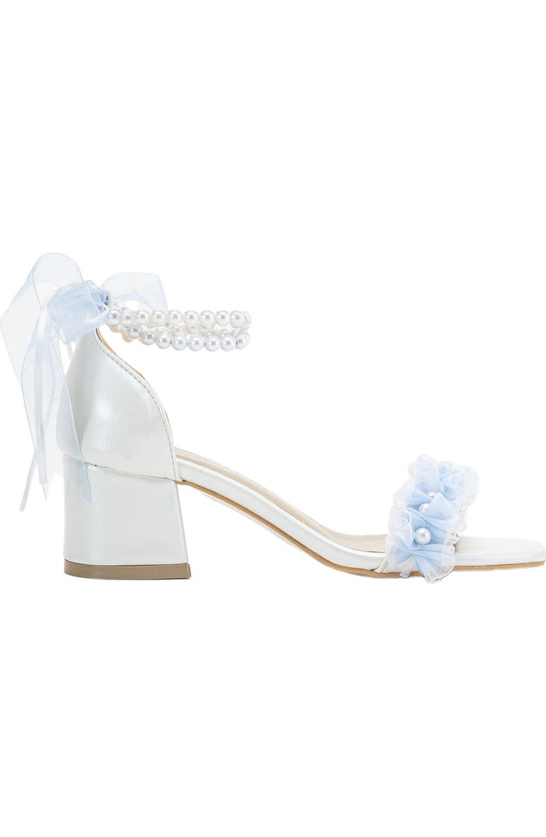 Forever & Always Shoes Jasmine Lace Bridal Low Heel Sandals, Alternate, color, Ivory Baby Blue