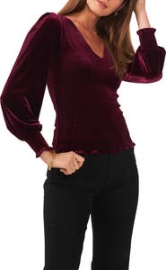 1.STATE Smocked V-Neck Top