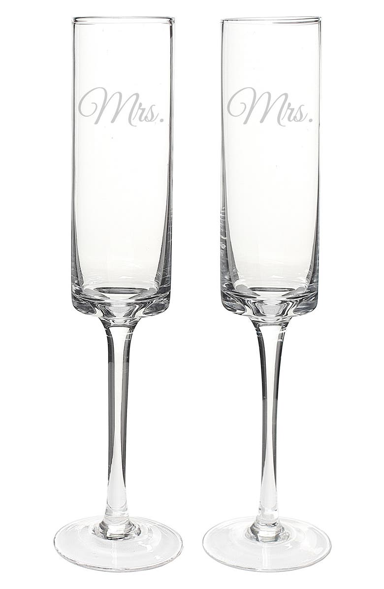 Cathy's Concepts 'For the Couple' Etched Contemporary Champagne Flutes, Alternate, color, 