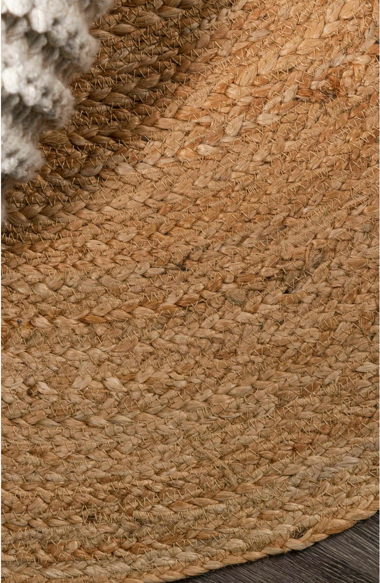 JONATHAN Y Soleil Round Natural Jute Braided Circle Natural Round Area Rug, Alternate, color, Natural