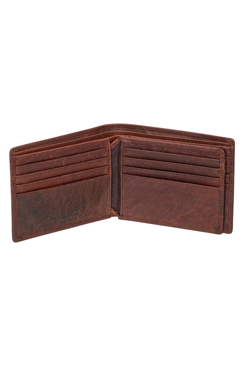 Buffalo RFID Center Wing Wallet, Alternate, color, BROWN
