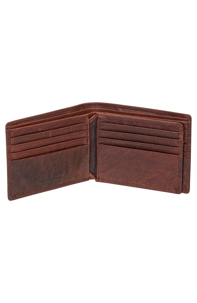 Mancini Buffalo RFID Center Wing Wallet, Alternate, color, Brown