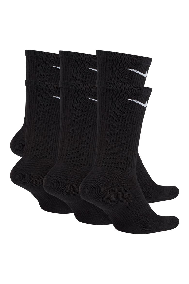 Assorted 6-Pack Everyday Plush Cushion Crew Training Socks, Alternate, color, BLACK/ WHITE