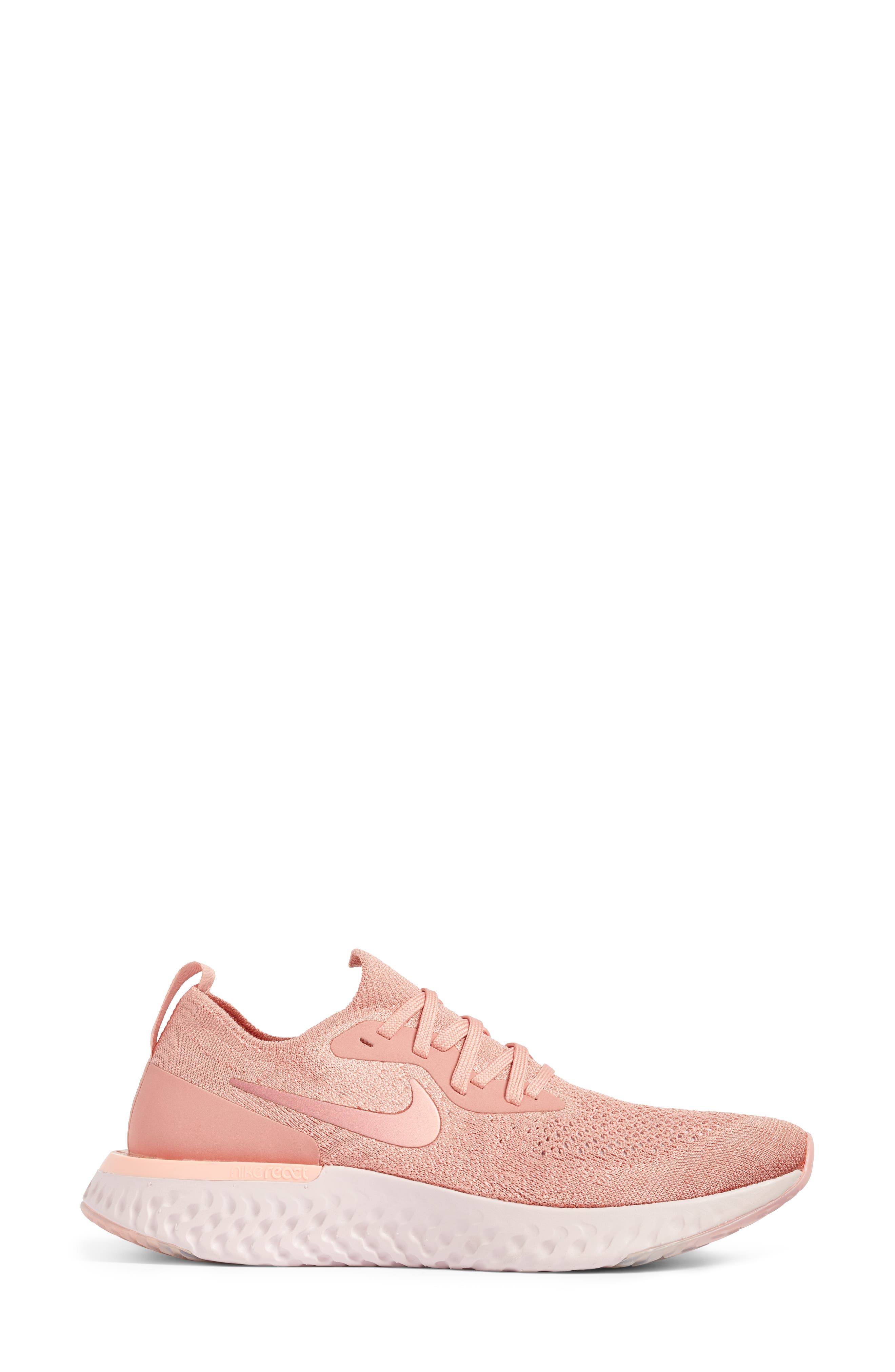 Epic React Flyknit Running Shoe, Alternate, color, RUST PINK/ PINK TINT/ PINK