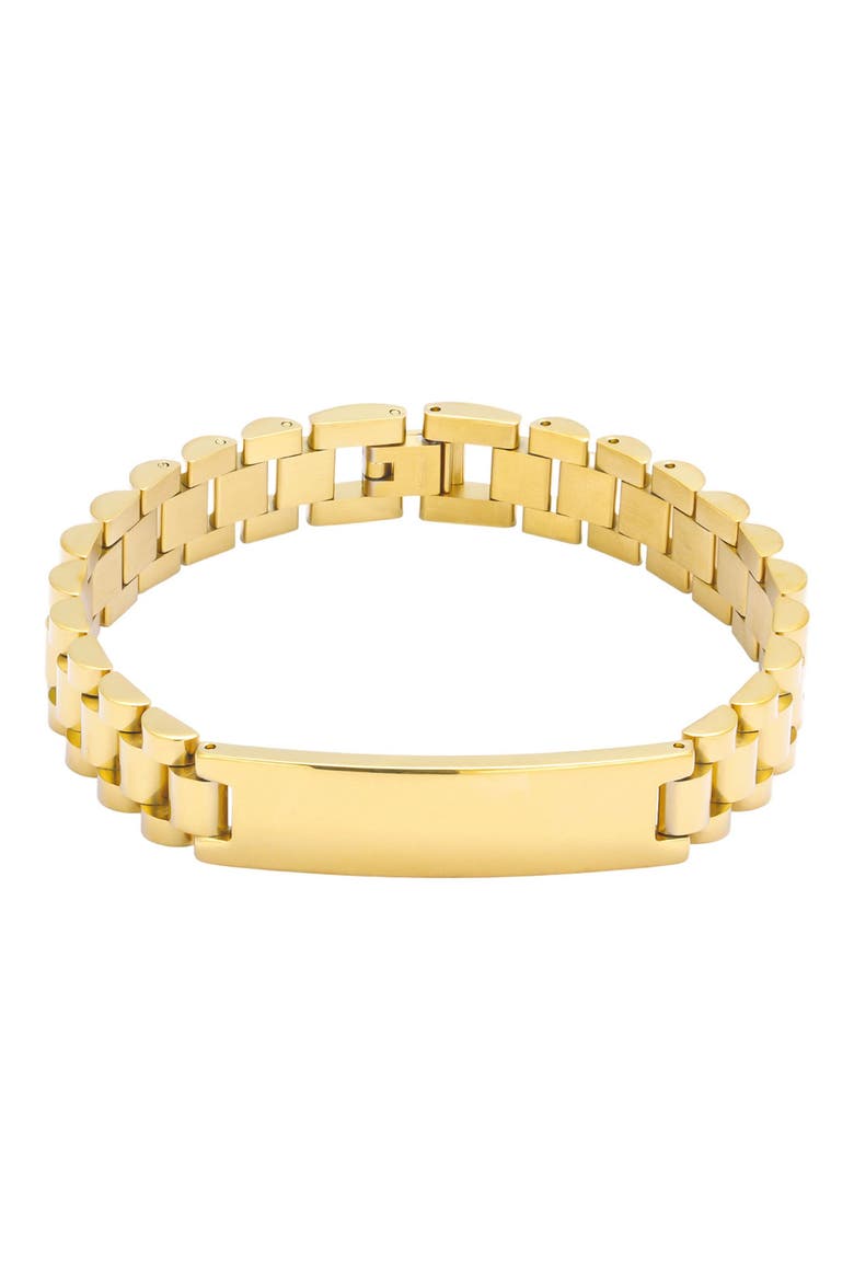 Men's 18k Gold Plated ID Bracelet, Main, color, GOLD