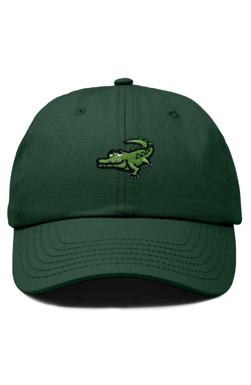 Dalix Alligator Embroidered Wildlife Cap In Dark Green