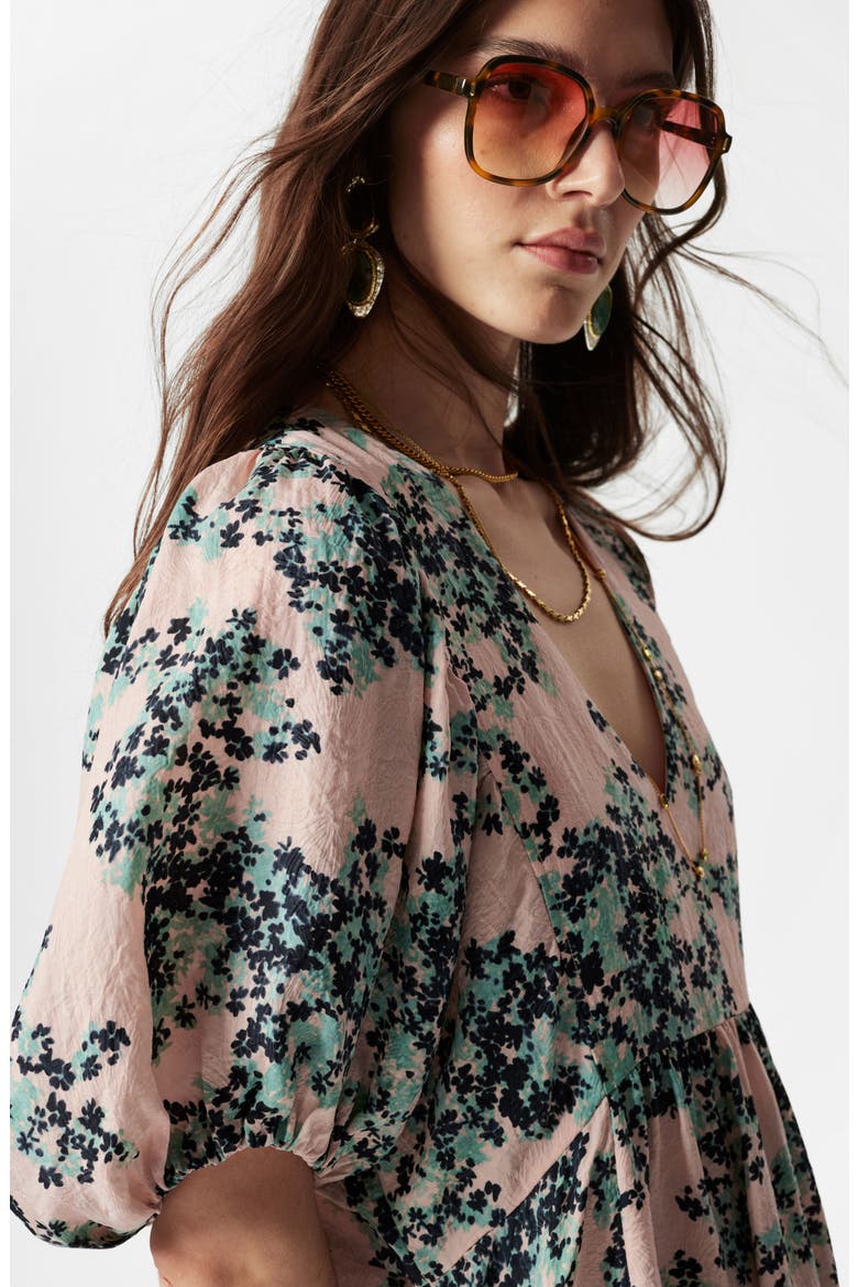 & other stories floral jacquard maxi dress in white Loveliest Looks White Floral Jacquard Tie-Strap Midi Dress