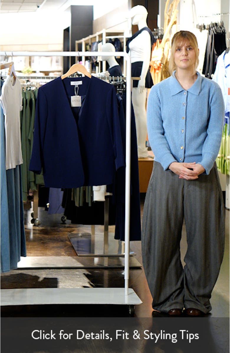 Cardigan-Style Stretch Crepe Blazer, sales video thumbnail