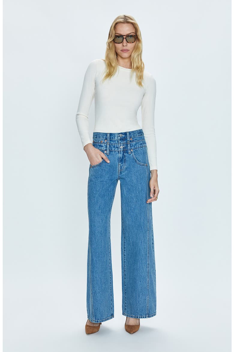 Caleb Double Waistband Wide Leg Jeans, Alternate, color, VENUE