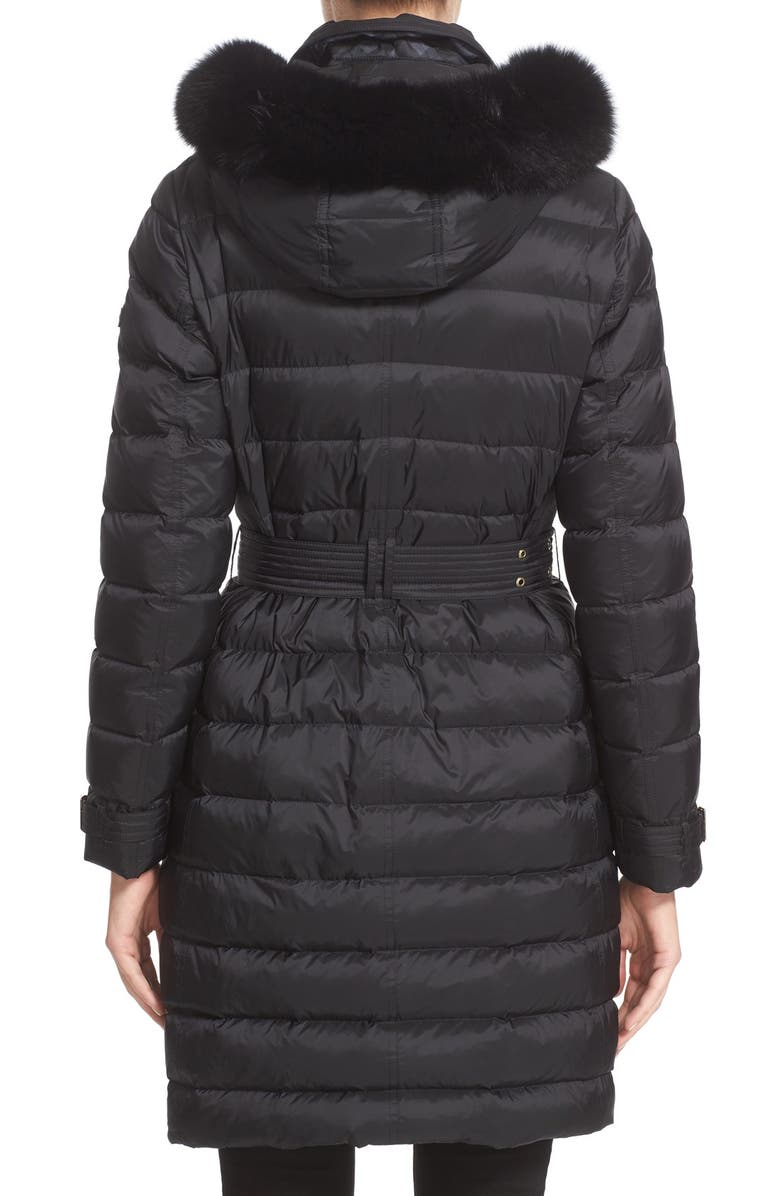 Burberry Ashmoore Down Puffer with Genuine Fox Fur Trim, Alternate, color, 