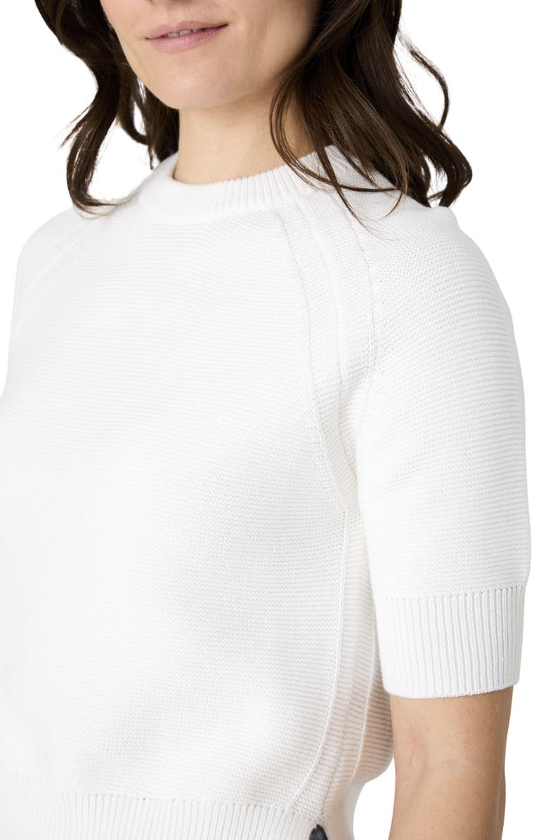 French Connection Lily Mozart Short Sleeve Cotton Sweater, Alternate, color, Summer White