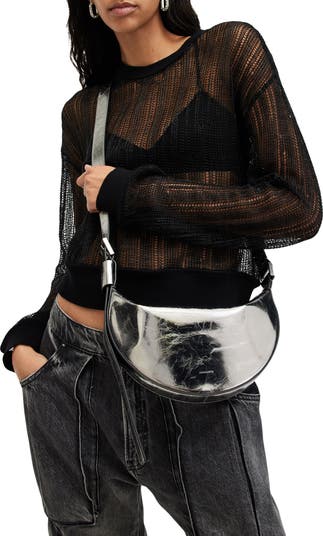 Half Moon Leather Crossbody Bag
