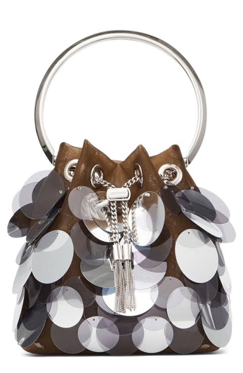 Bon Bon Paillette Drawstring Top Handle Pouch