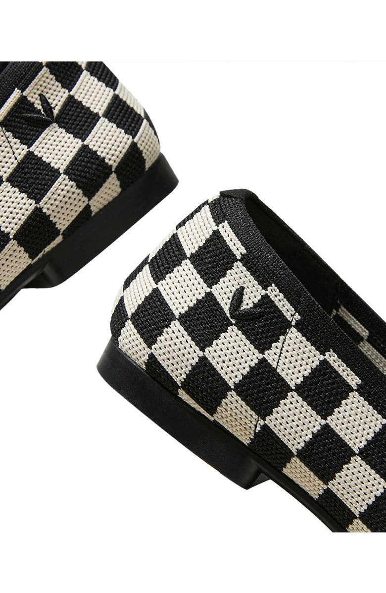 VIVAIA Square-Toe V-Cut Flats, Alternate, color, Checker