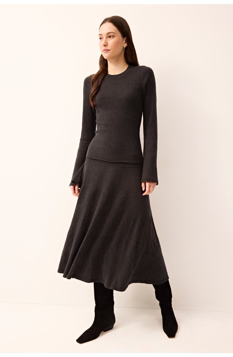 Marie Oliver Kaylan Skirt, Main, color, Gunmetal