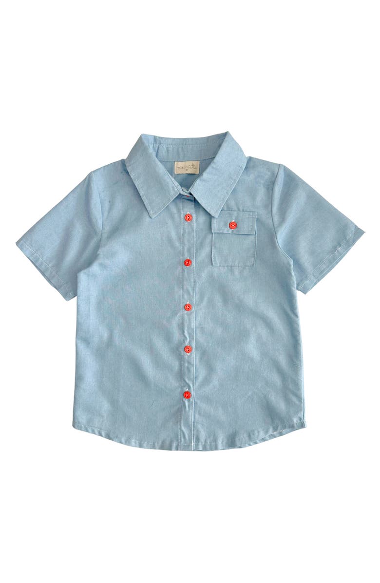 Miki Miette Kids' Jerry Howdy Button-Up Cotton Shirt, Main, color, 