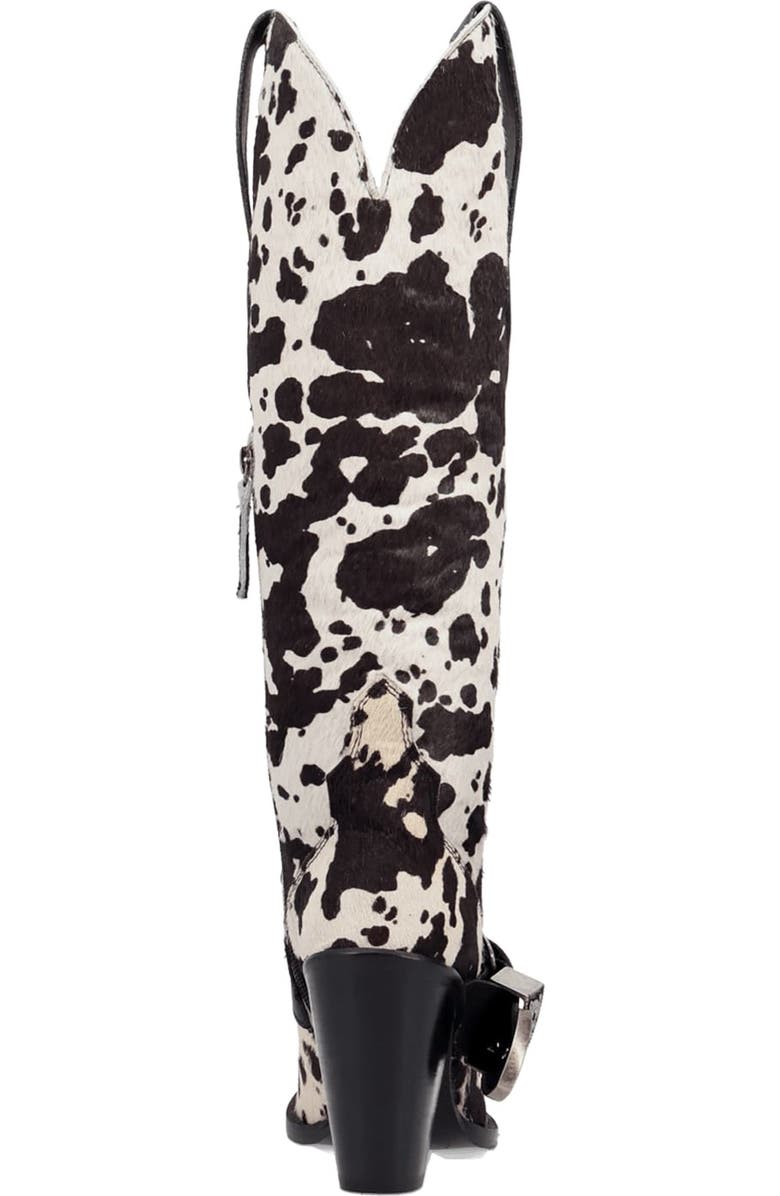 Dingo Spur Crazy Genuine Calf Hair Over the Knee Boot, Alternate, color, Cow Print