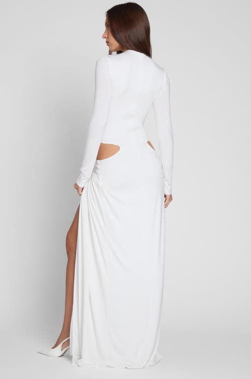 Leau Vacanza Drape Gown In White