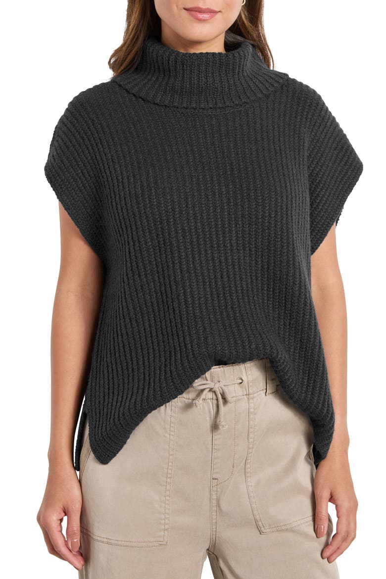 Rosalie Turtleneck Short Sleeve Sweater, Main, color, BLACK