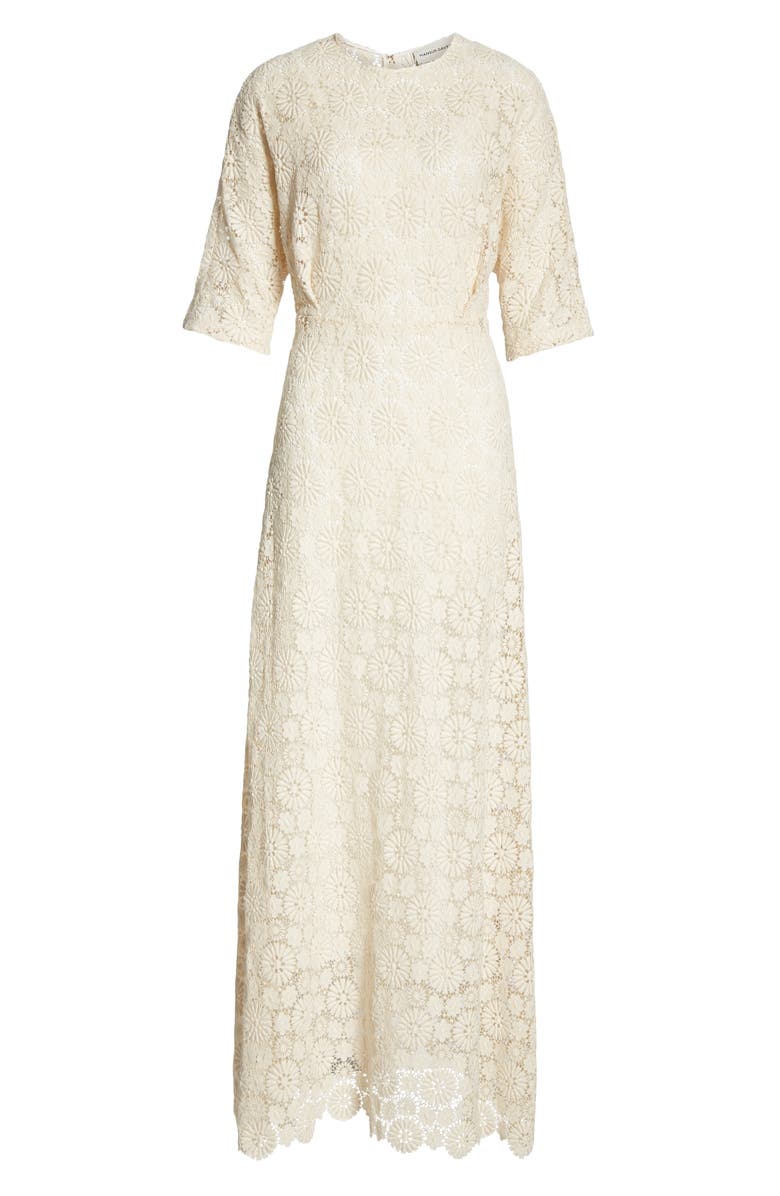 Mansur Gavriel Guipure Lace Long Sheath Dress, Alternate, color, 