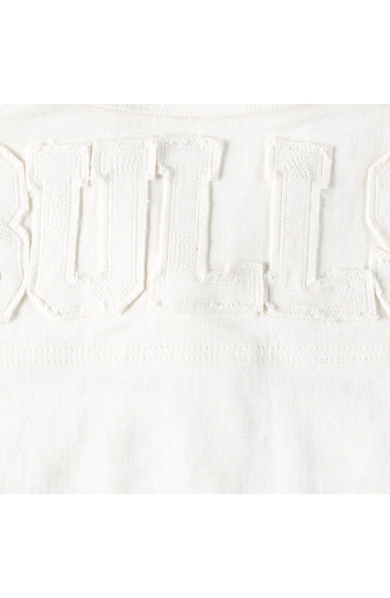 LUSSO Women's Lusso White Chicago Bulls Swarovski Crystal & Distressed Button-Up Denim Jacket, Alternate, color, White