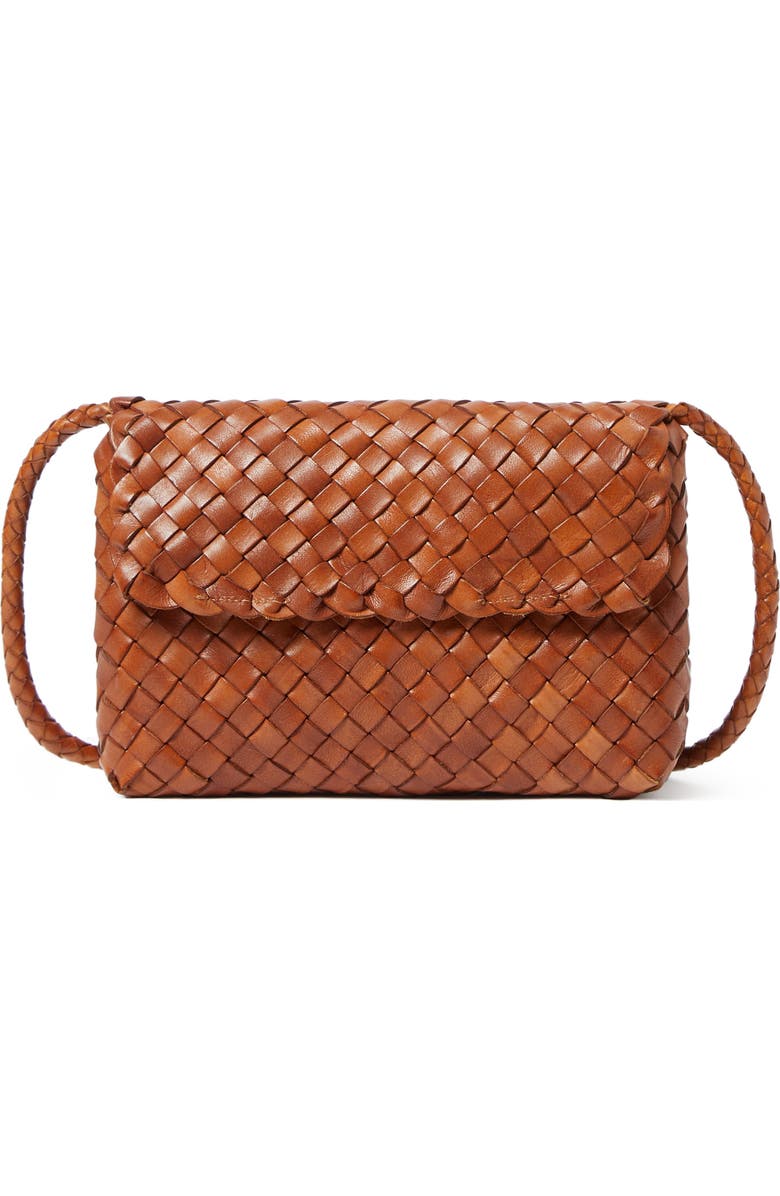 Loeffler Randall Billie Flap Woven Leather Shoulder Bag, Main, color, Timber