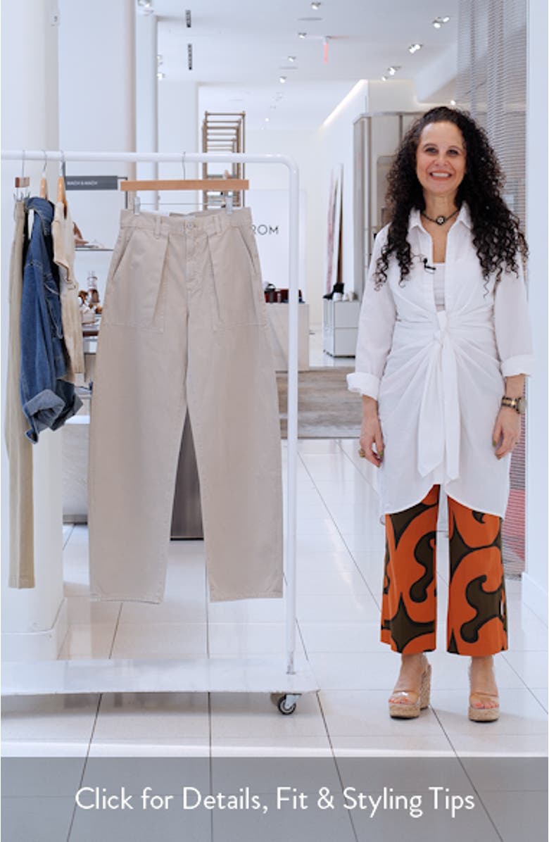 Sefton Pleated High Waist Barrel Twill Pants