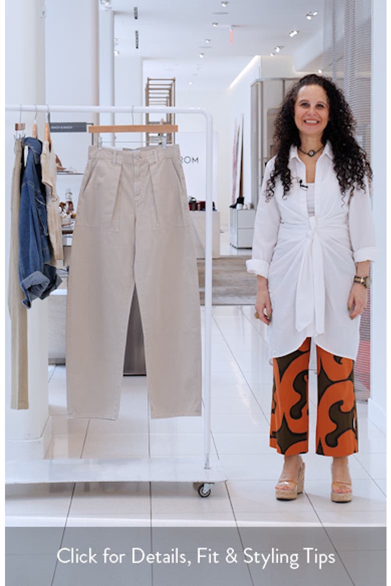 Sefton Pleated High Waist Barrel Twill Pants video