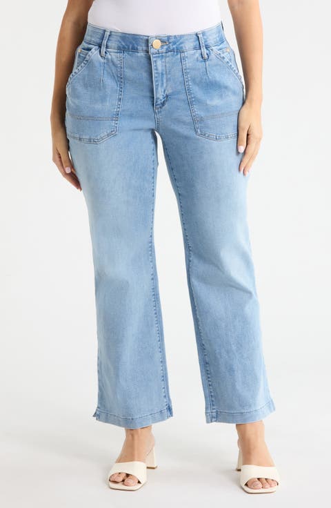 'Ab'solution Ankle Wide Leg Jeans (Plus)
