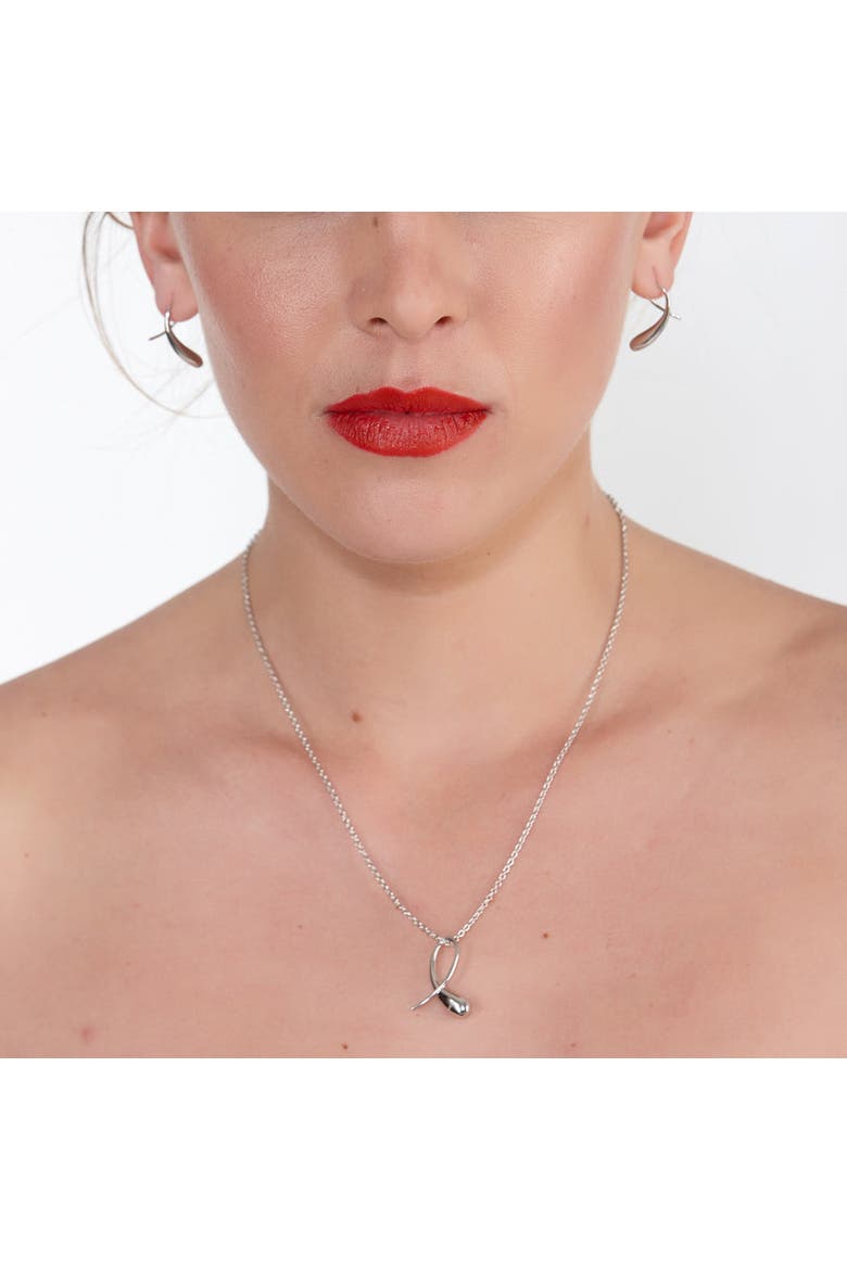 Drop Cross Earrings, Alternate, color, Sterling Silver
