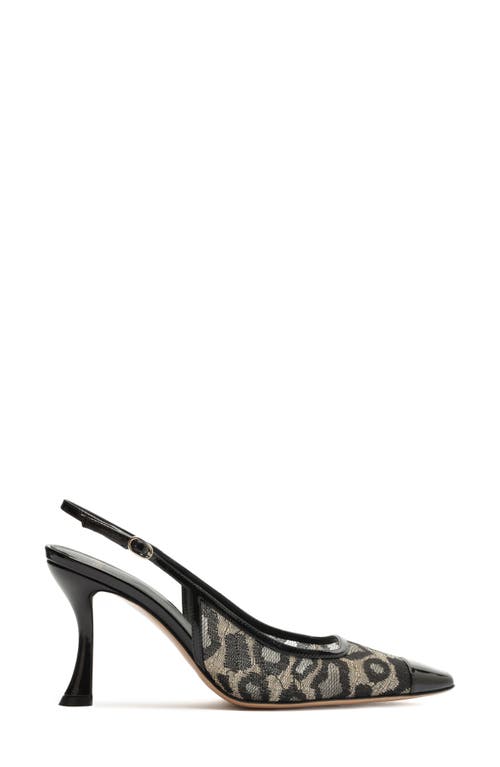 Alexandre Birman Olivia Animal-print Lace-leather Slingback Pumps In Black
