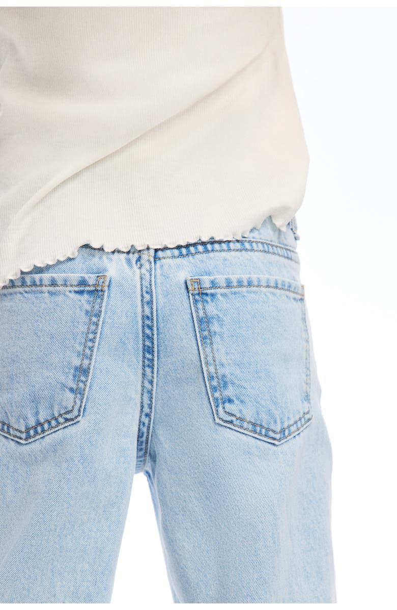 H&M Motif-detail Wide Leg Jeans, Alternate, color, Light Denim Blue/Flowers
