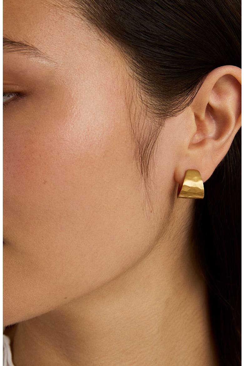 Mara Wide Huggie Hoop Earrings, Alternate, color, GOLD