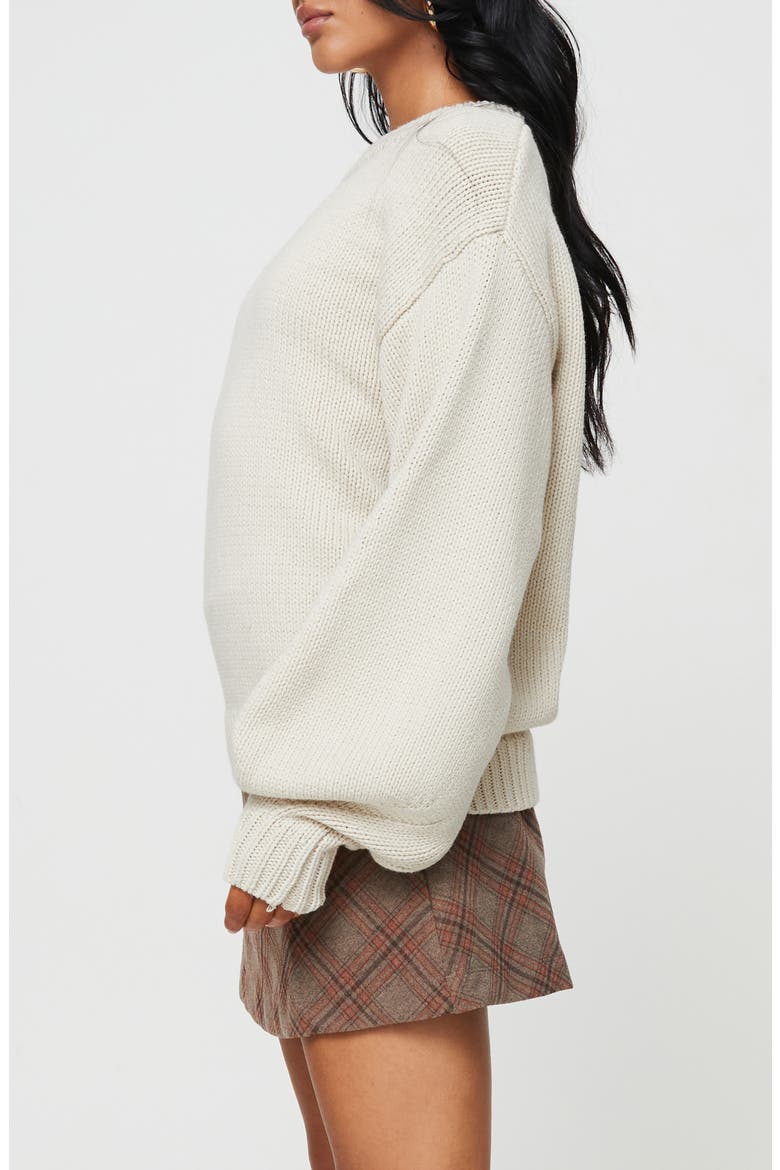 Harmony Oversize Crewneck Sweater, Alternate, color, BEIGE