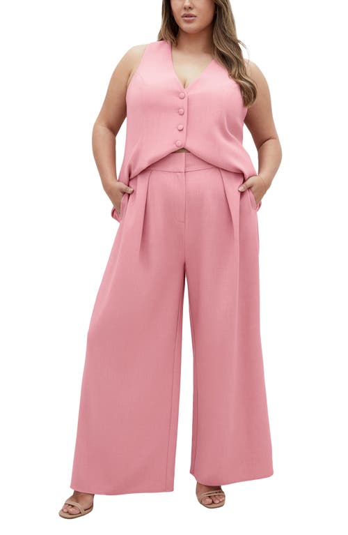 City Chic Tori Vest In Baby Pink