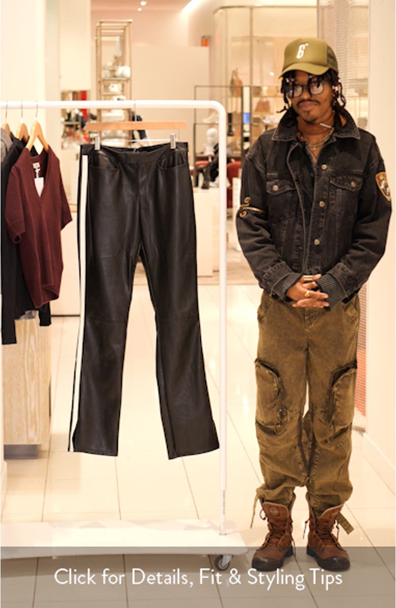 Ace Faux Leather Slit Hem Pants, sales video thumbnail