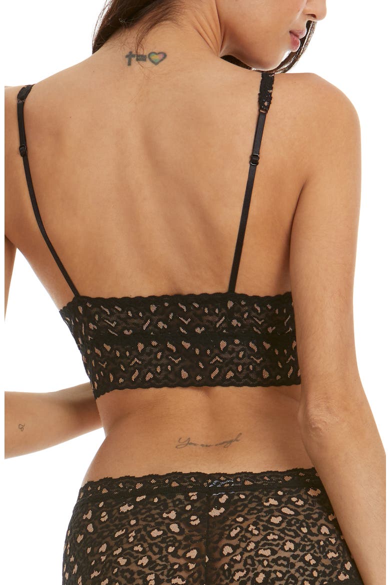 Cross Dye Retro Lace Triangle Bralette, Alternate, color, BLACK/PRALINE