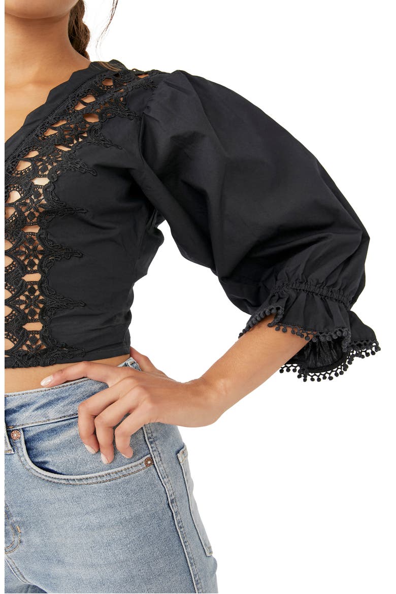 Louella Embroidered Blouse, Alternate, color, BLACK
