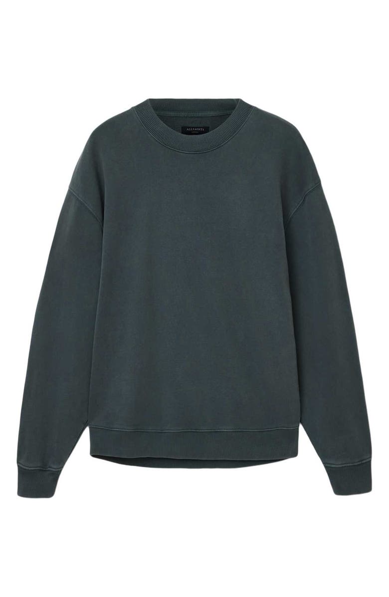 AllSaints Milo Oversize Cotton Fleece Crewneck Sweatshirt, Alternate, color, Sunlight Blue