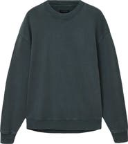 AllSaints Milo Oversize Cotton Fleece Crewneck Sweatshirt