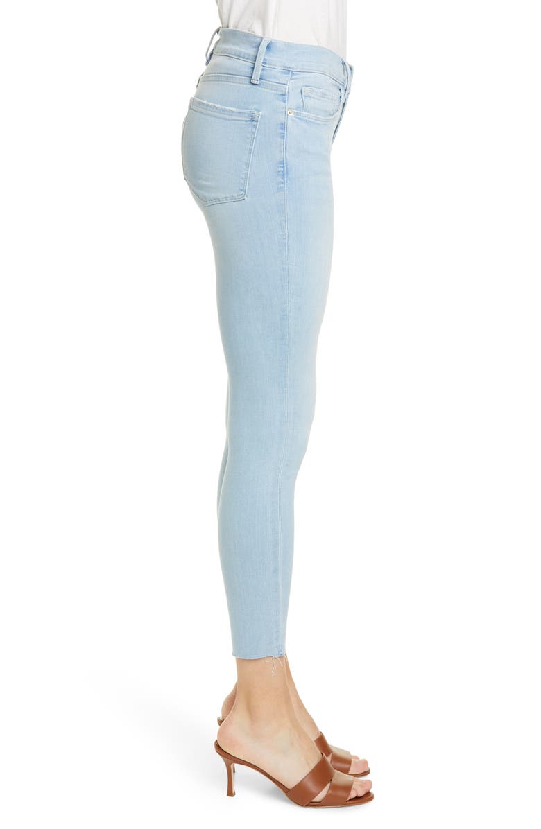 FRAME Le Raw Edge Ripped Crop Skinny Jeans, Alternate, color, 