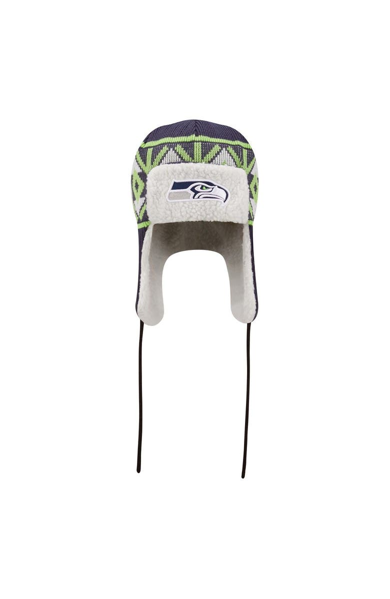New Era Men's New Era College Navy Seattle Seahawks  Knit Trapper Hat, Alternate, color, 